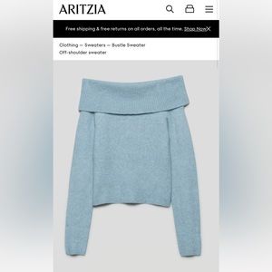 Aritzia Babaton Bustle Sweater Baby Blue